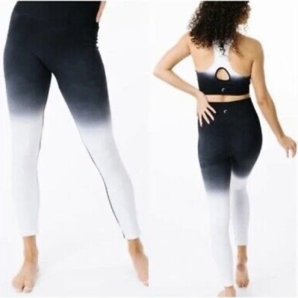 ZYIA Black and White Ombre Leggings - Picture 1 of 3